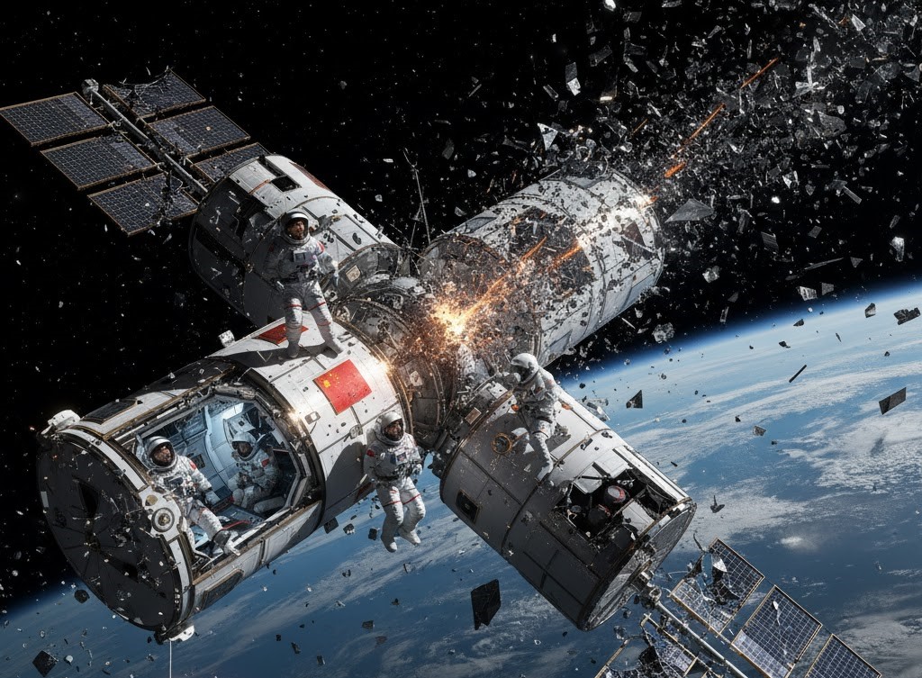 अंतरिक्ष में बड़ा खतरा! मलबे से टकराया चीन का स्पेस स्टेशन, क्रू की पृथ्वी वापसी में देरी की आशंका
