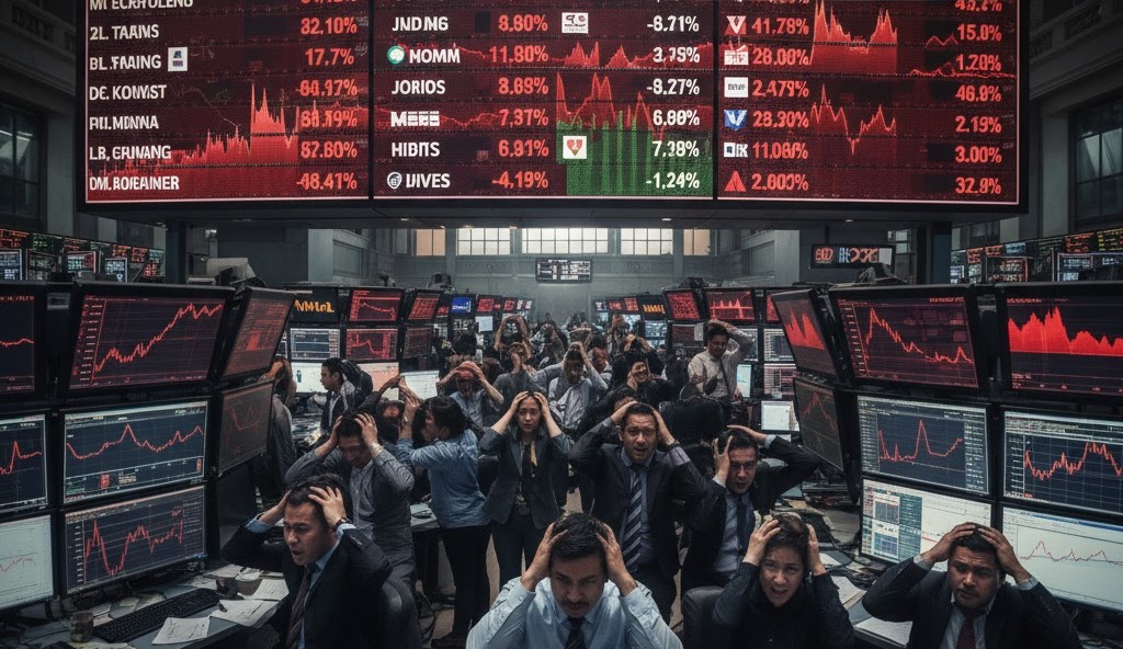 एशियाई बाजारों में कोहराम, सेंसेक्स-निफ्टी भी धड़ाम; खुलते ही बिखरे ये 10 बड़े शेयर