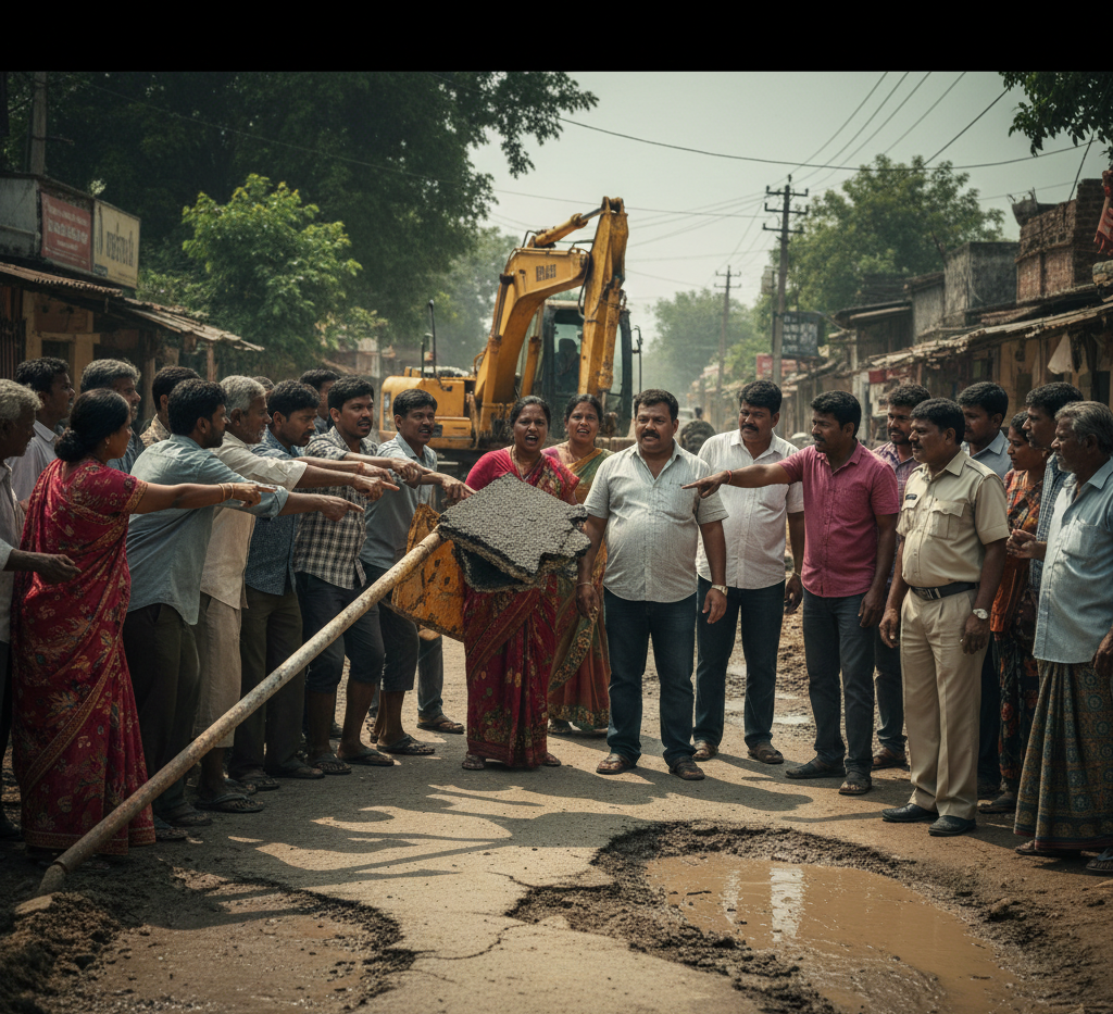 Road Construction Scam – सड़क निर्माण में ठेकेदारों पर उठे सवाल