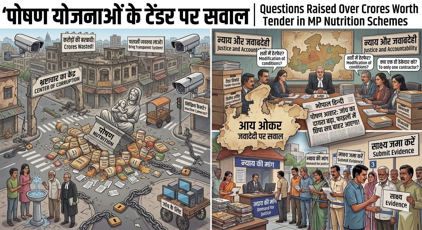 पोषण योजनाओं के टेंडर पर सवाल | Questions Raised Over Crores Worth Tender in MP Nutrition Schemes