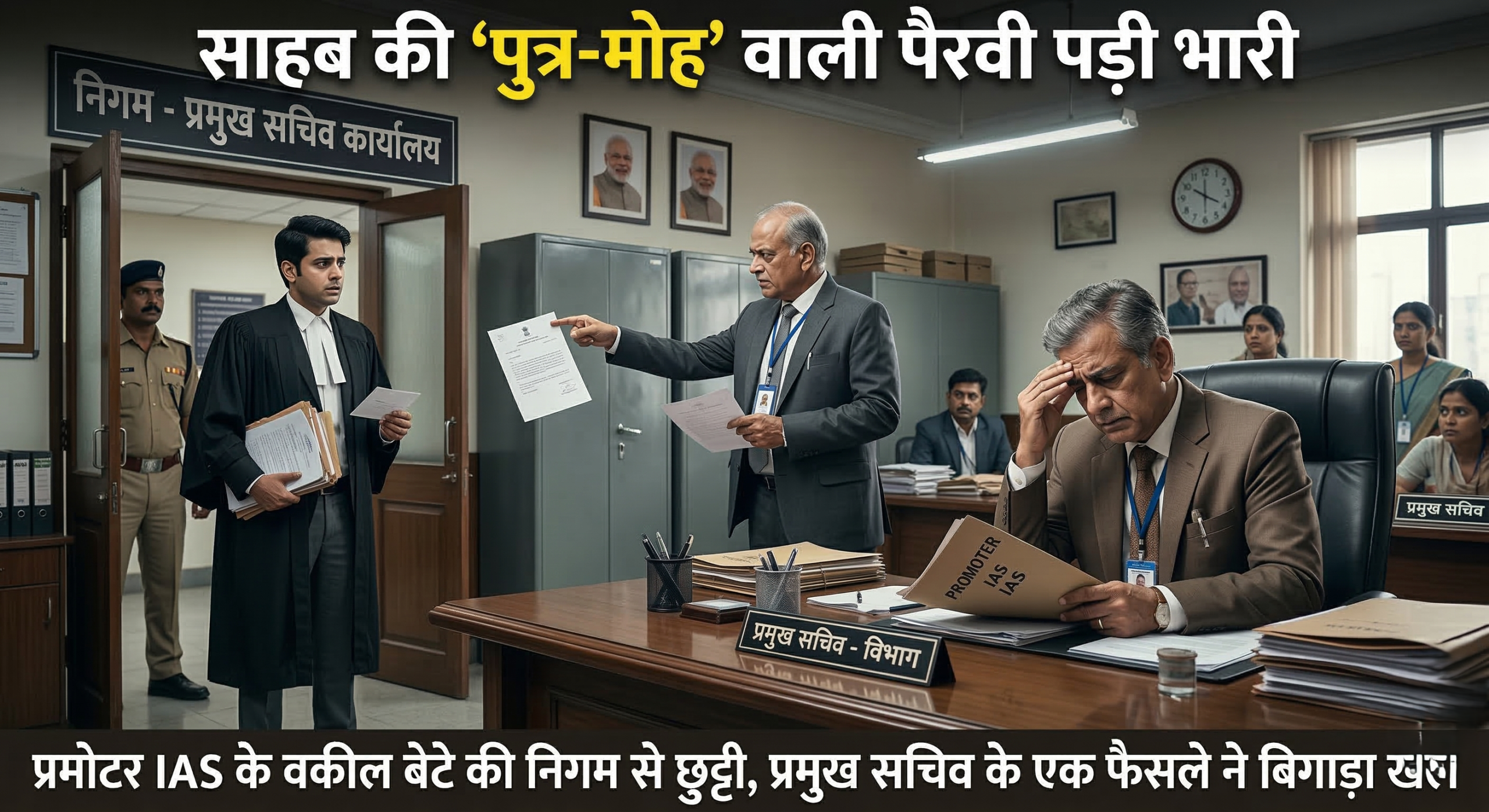 साहब की ‘पुत्र-मोह’ वाली पैरवी पड़ी भारी: प्रमोटर IAS के वकील बेटे की निगम से छुट्टी, प्रमुख सचिव के एक फैसले ने बिगाड़ा खेल