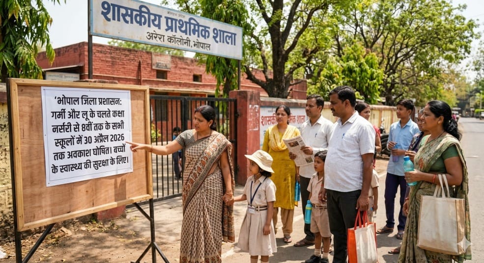 भोपाल में भीषण गर्मी का असर, कक्षा 8वीं तक के स्कूलों में 30 अप्रैल तक अवकाश घोषित