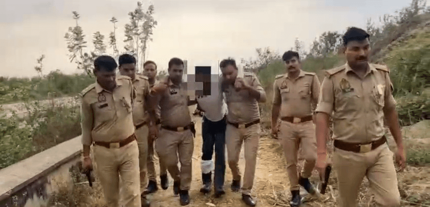 बिजनौर में गौवध का फरार आरोपी मुठभेड़ के बाद गिरफ्तार, पैर में गोली लगने से घायल