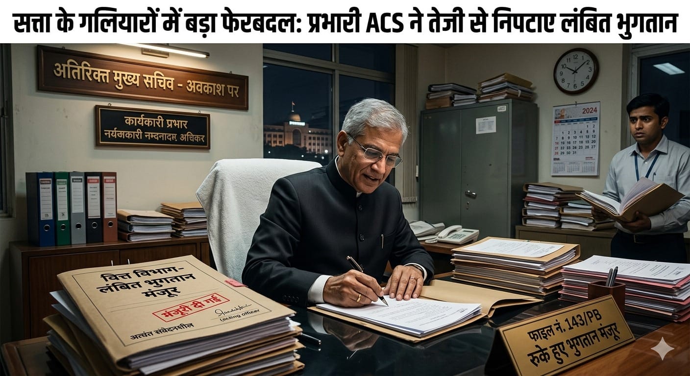 प्रशासनिक गलियारों में खलबली: स्वास्थ्य कारणों से अवकाश पर गए ACS, ‘लूप लाइन’ अधिकारी की किस्मत चमकी