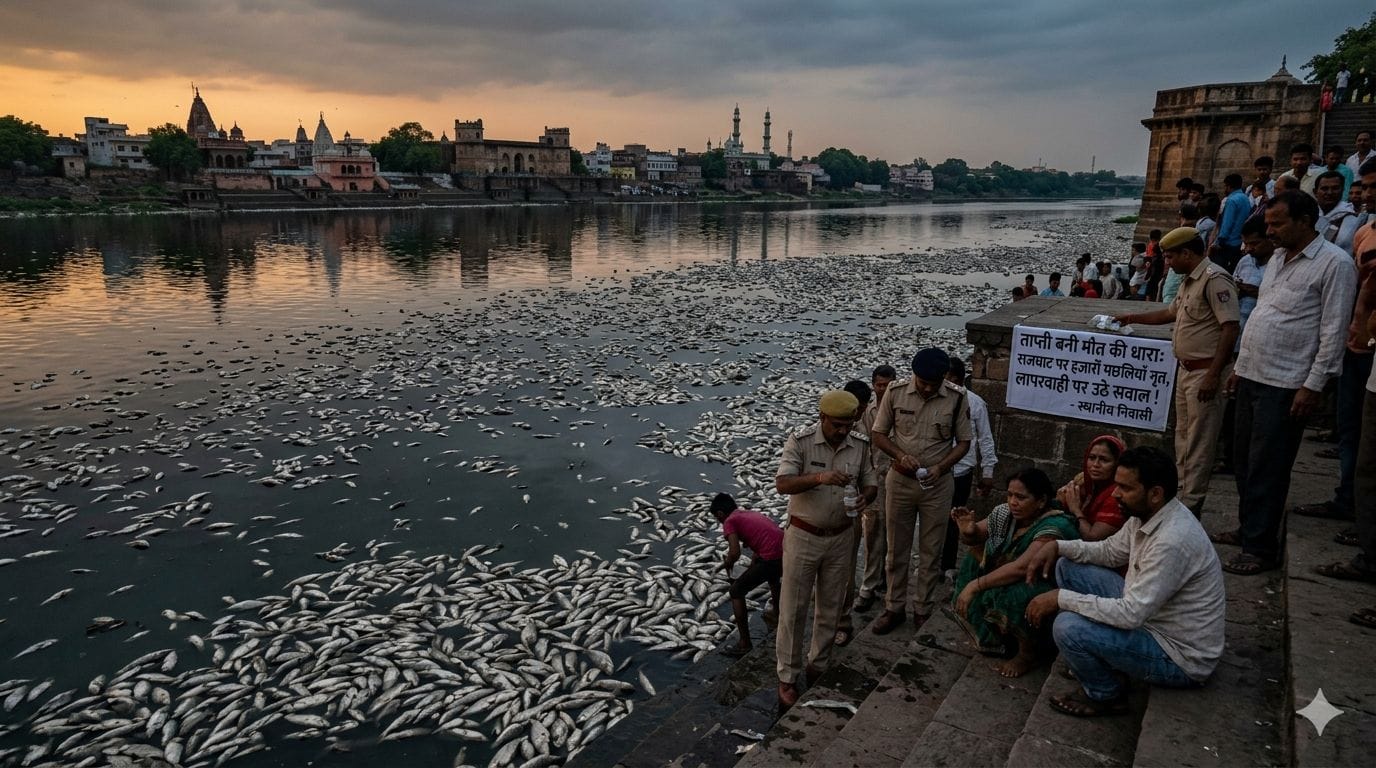 ताप्ती बनी मौत की धारा: राजघाट पर हजारों मछलियों की दर्दनाक मौत, लापरवाही पर उठे सवाल!