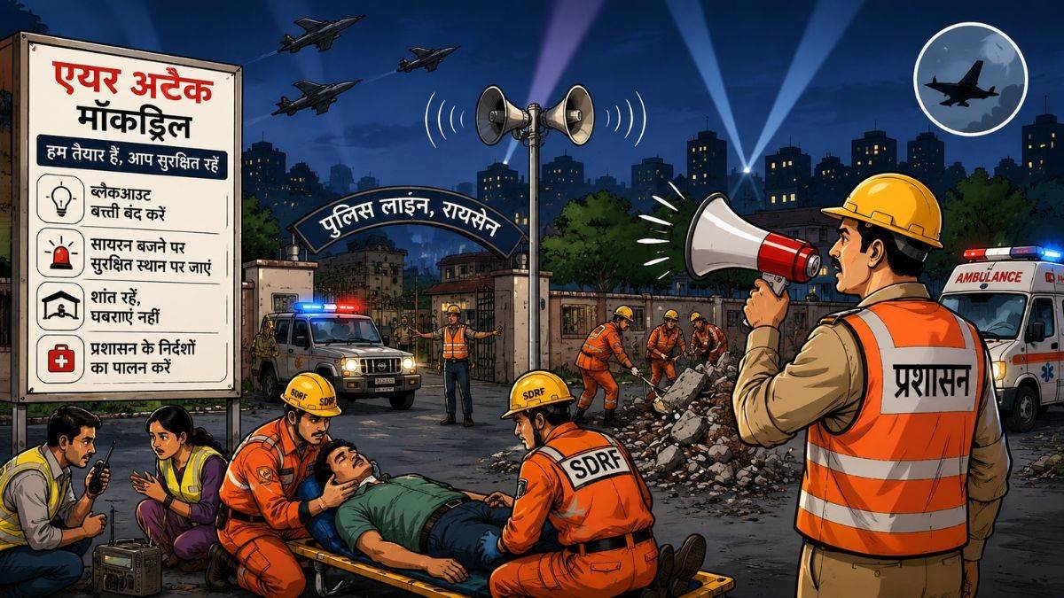 रायसेन पुलिस लाइन में 13 मई को होगी एयर रेड मॉक ड्रिल, प्रशासन ने जारी की अपील
