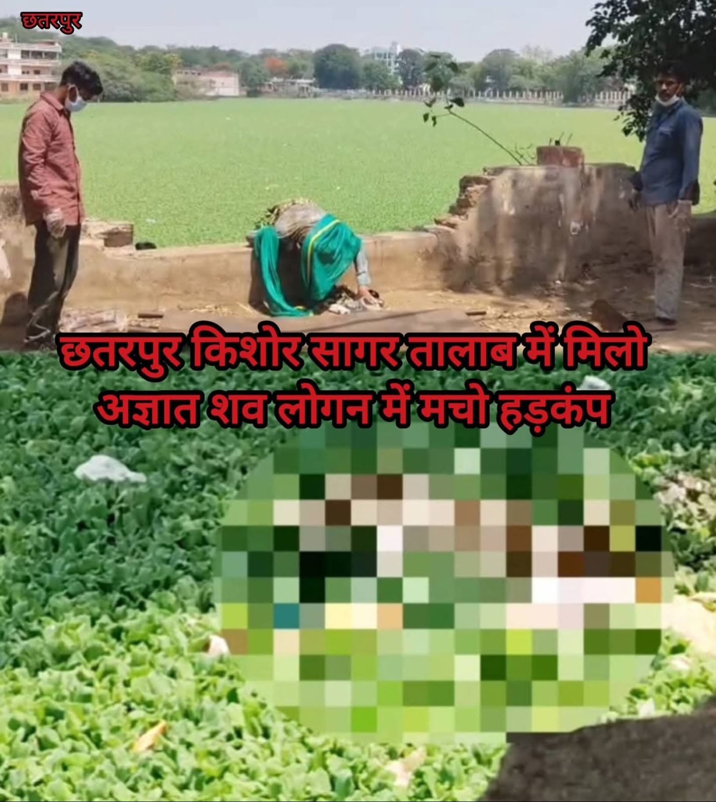 छतरपुर: किशोर सागर तालाब में तैरता मिला अज्ञात युवक का शव, क्षेत्र में फैली सनसनी