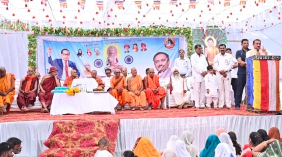 सागर: पातीखेड़ा में ऋषिपत्तन बौद्ध विहार का लोकार्पण, भूपेंद्र सिंह ने मालथौन में 2 करोड़ के बुद्ध मंदिर और पार्क की घोषणा की