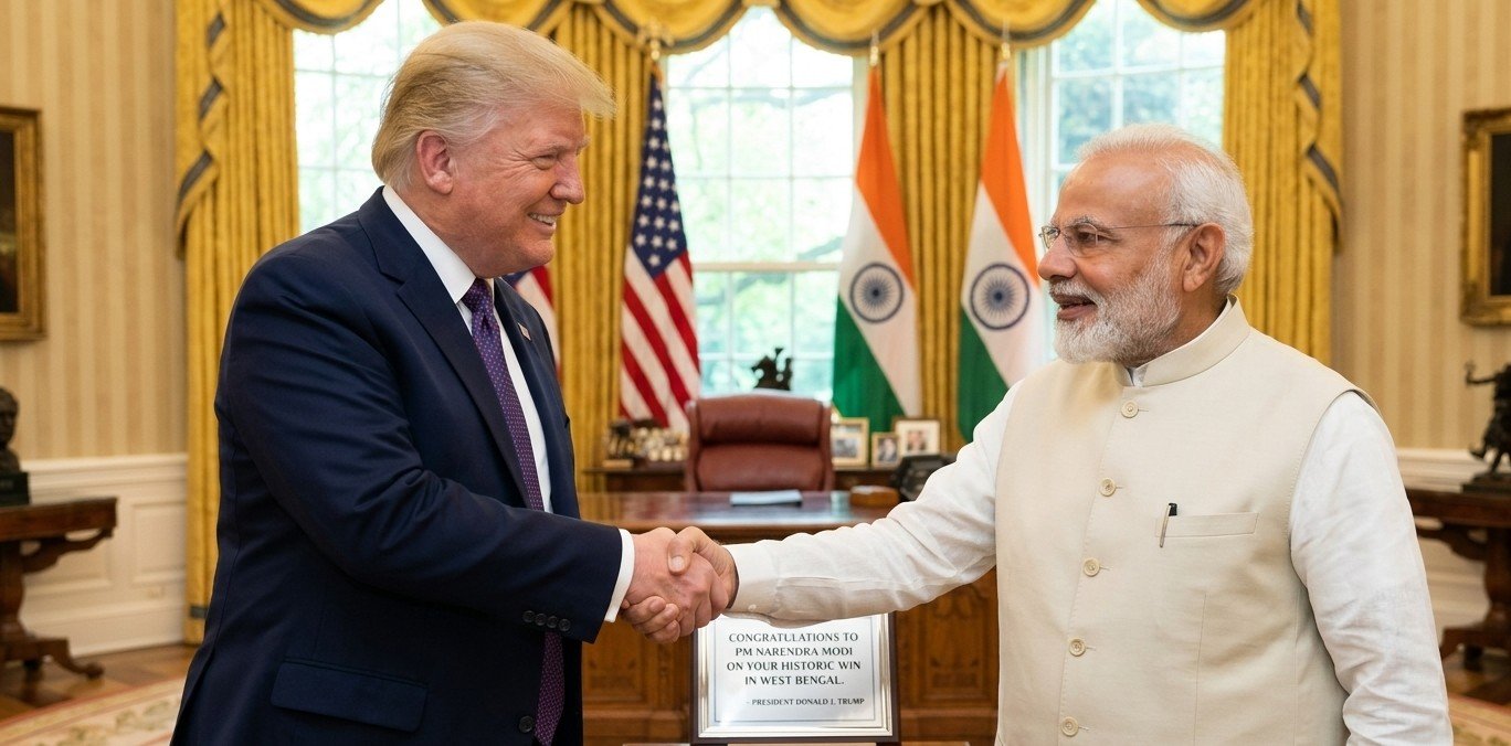 अंतरराष्ट्रीय मंच पर गूंजी बंगाल की जीत, ट्रंप ने मोदी को बताया भारत का मजबूत नेता; ट्रंप बोले- भारत मोदी के नेतृत्व में भाग्यशाली