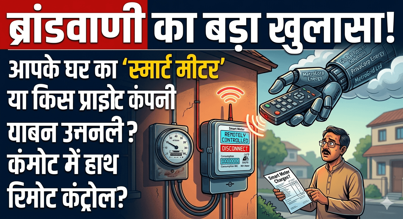 आपके घर का ‘स्मार्ट मीटर’ या किस प्राइवेट कंपनी के हाथ में रिमोट कंट्रोल? ब्रांडवाणी का बड़ा खुलासा!