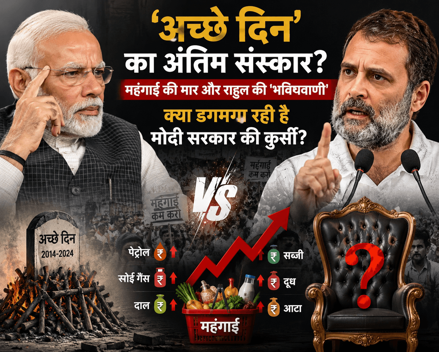 ‘अच्छे दिन’ का अंतिम संस्कार? महंगाई की मार और राहुल की ‘भविष्यवाणी’ क्या डगमगा रही है मोदी सरकार की कुर्सी?