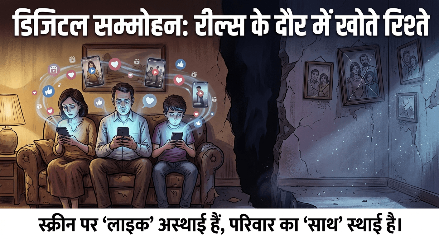 डिजिटल सम्मोहन, रील्स के दौर में खोते रिश्ते और बिखरता हुआ परिवार