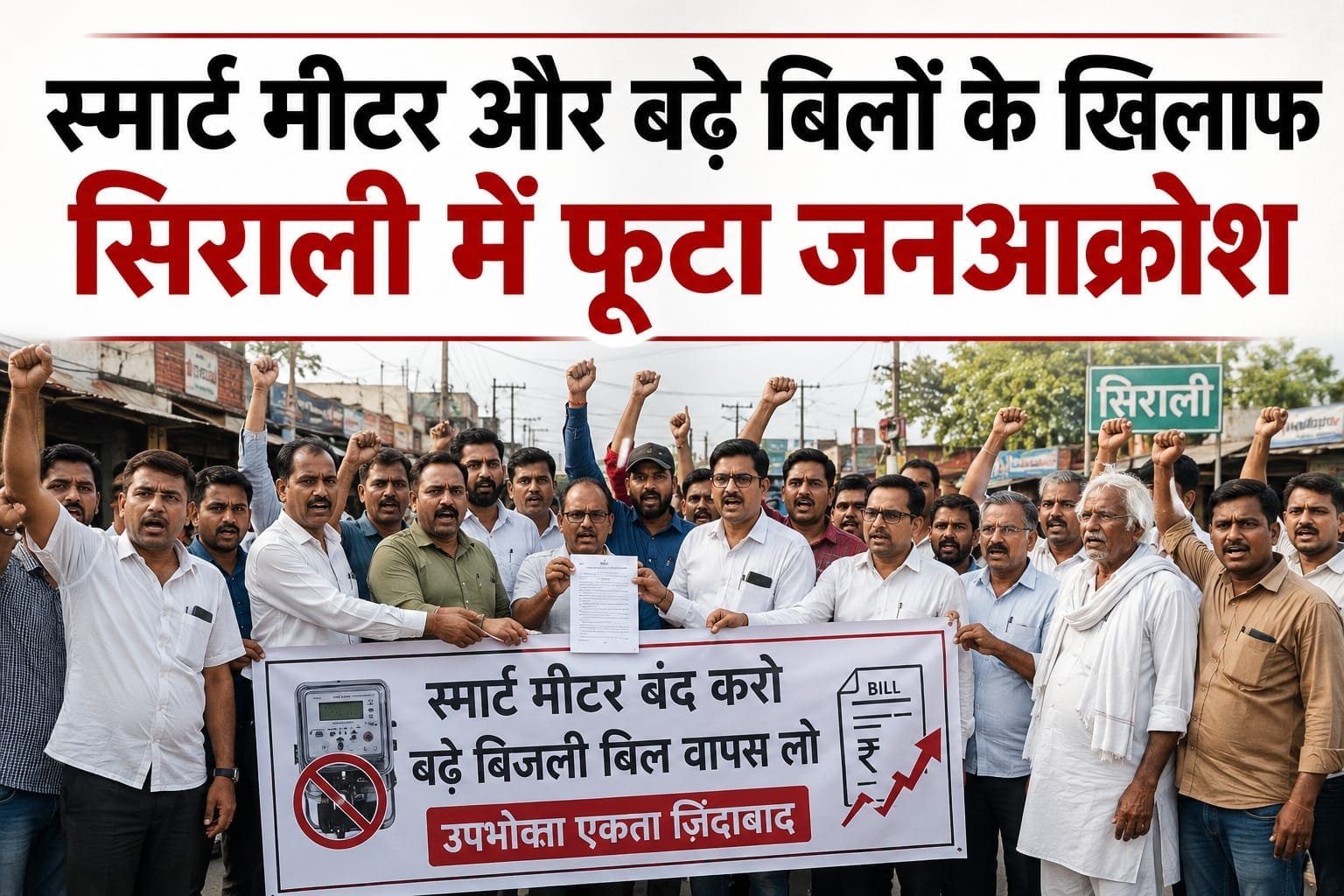 स्मार्ट मीटर और बढ़े बिलों के खिलाफ सिराली में फूटा जनआक्रोश