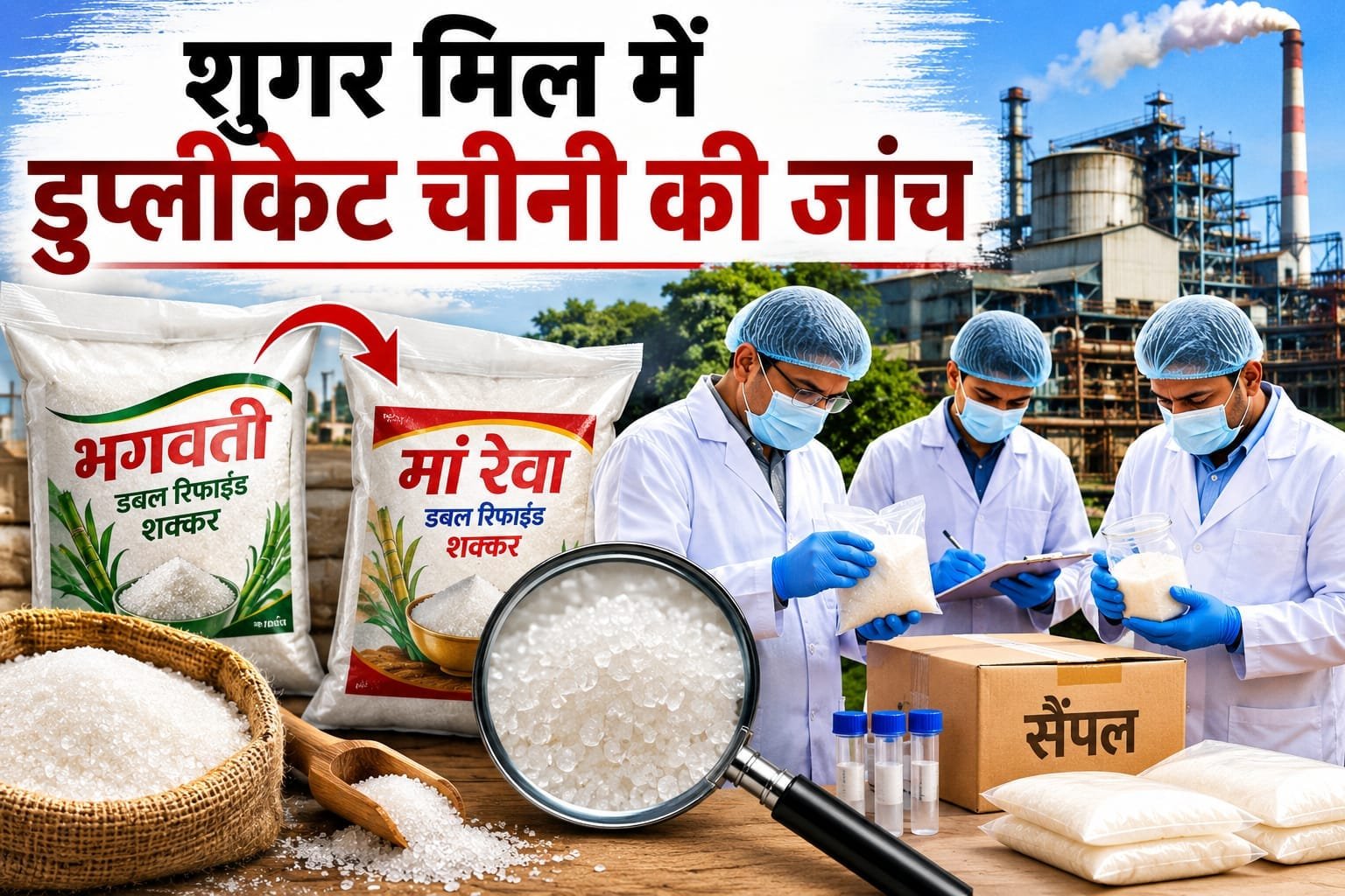 बैतूल की शुगर मिल में कथित डुप्लीकेट ब्रांडेड चीनी की जांच, केंद्रीय टीम ने लिए नमूने