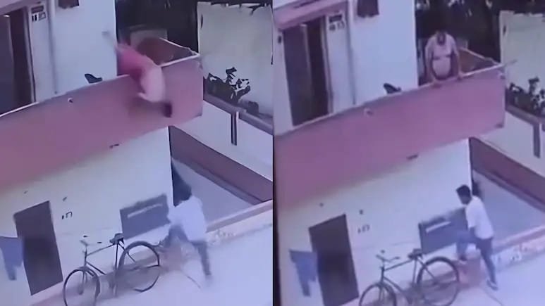 आइसक्रीम लेने के दौरान हुआ हादसा: बालकनी से नीचे गिरा युवक, CCTV में कैद हुई घटना