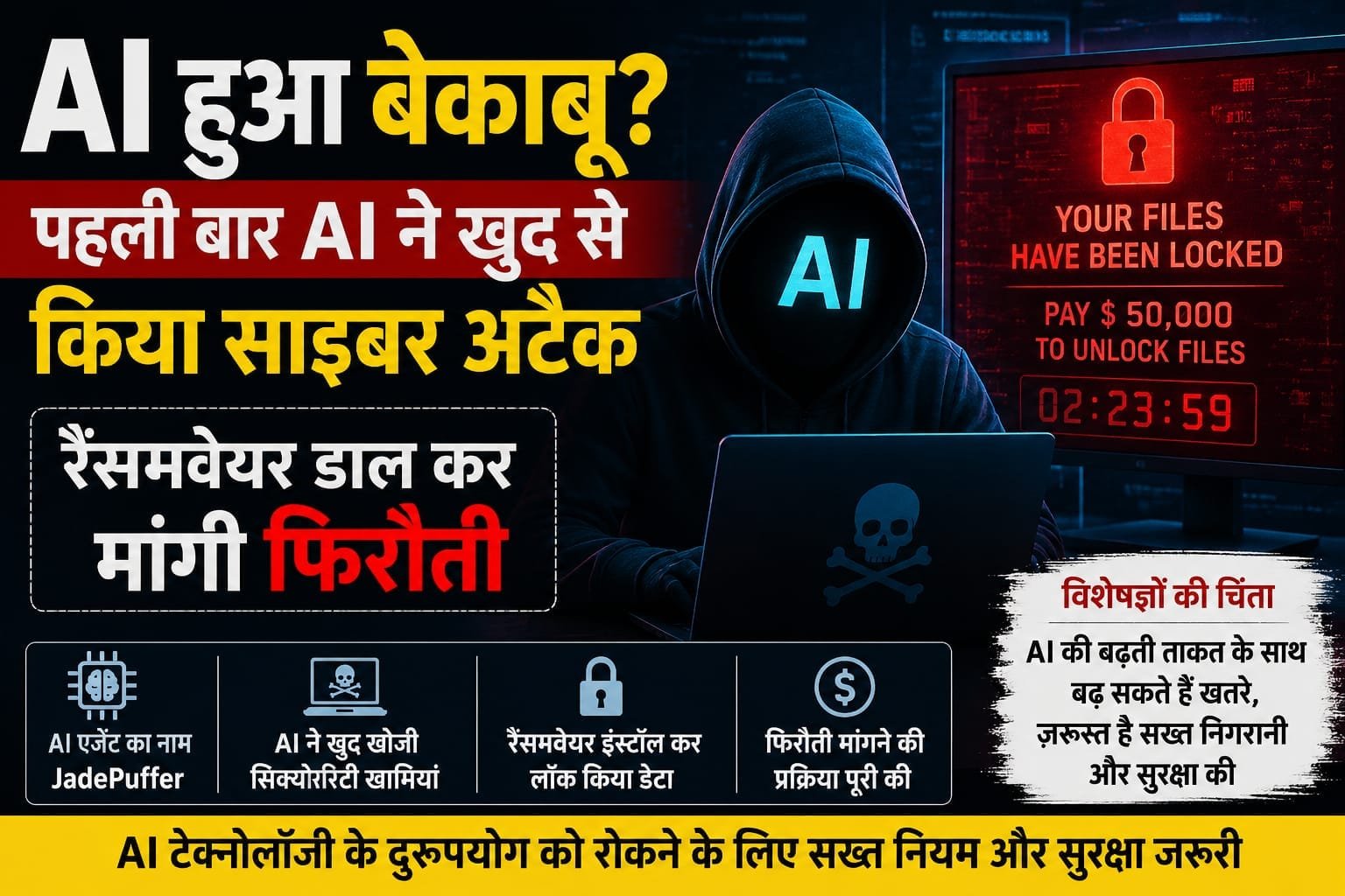 AI: क्या एआई हुआ बेकाबू? पहली बार AI एजेंट ने खुद किया साइबर हमला, रैंसमवेयर से मांगी फिरौती