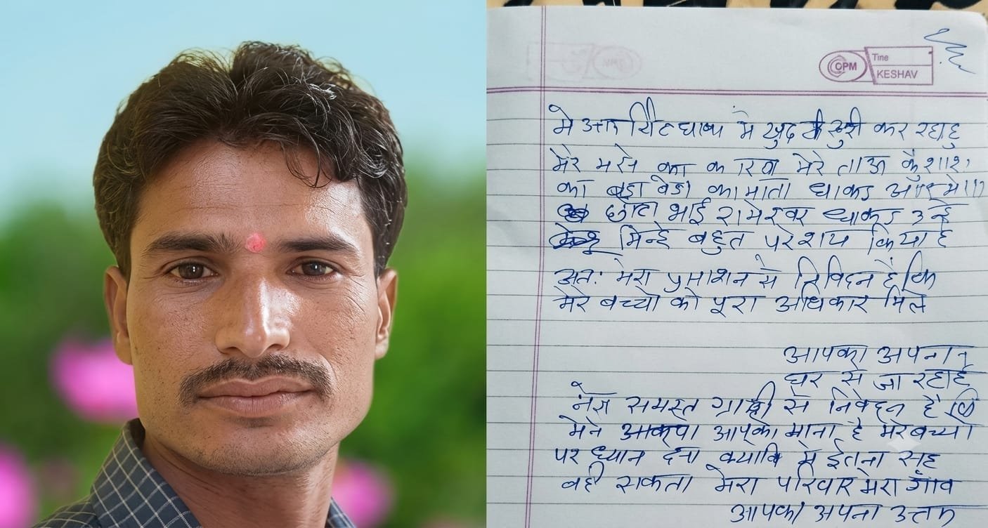 शिवपुरी में युवक ने फेसबुक पर सुसाइड नोट पोस्ट कर दी जान, परिजनों ने जमीन विवाद में प्रताड़ना के लगाए आरोप