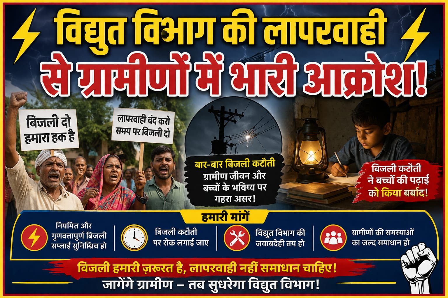 शिवपुरी: लगातार बिजली कटौती से ग्रामीण परेशान, बच्चों की पढ़ाई और जनजीवन पर पड़ रहा असर