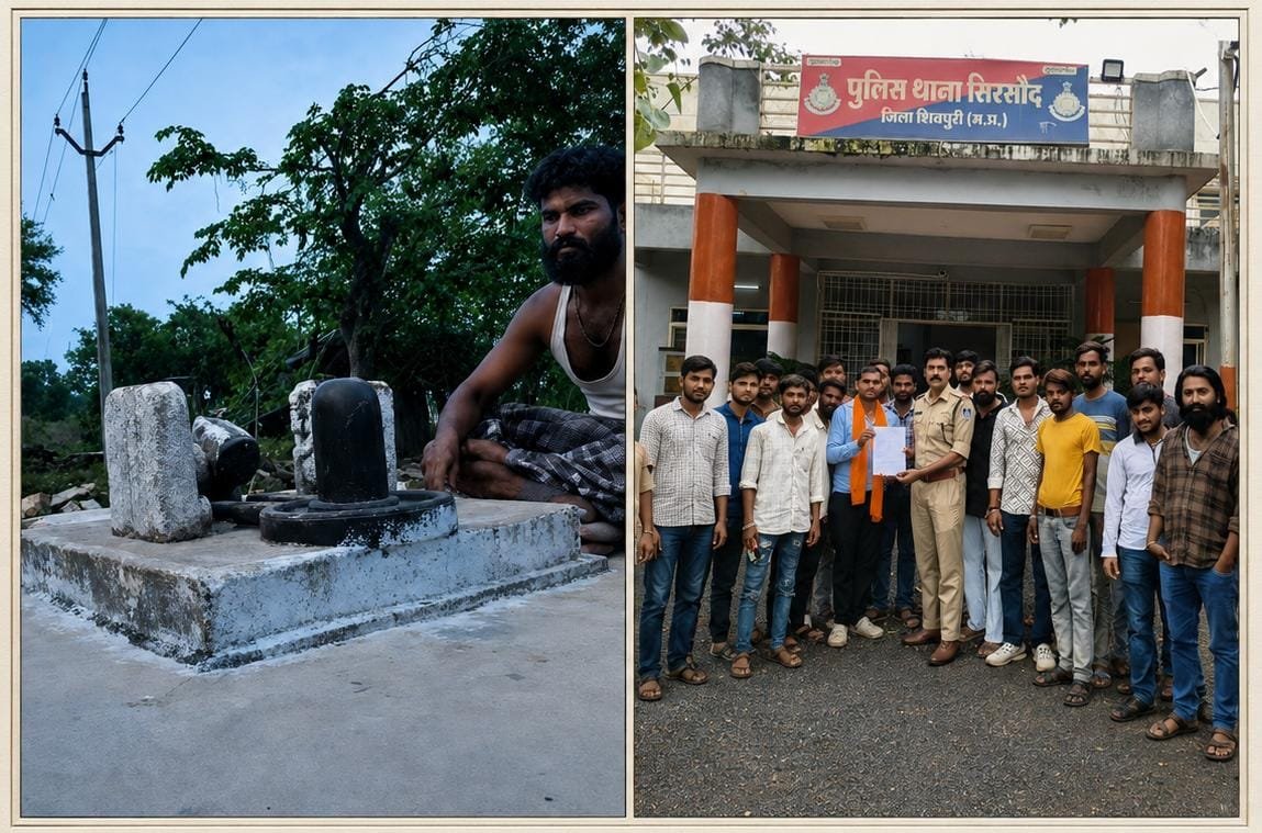 शिवपुरी: शिव मंदिर में मूर्तियों से कथित अभद्रता का आरोप, वीडियो वायरल होने के बाद युवक पर एफआईआर