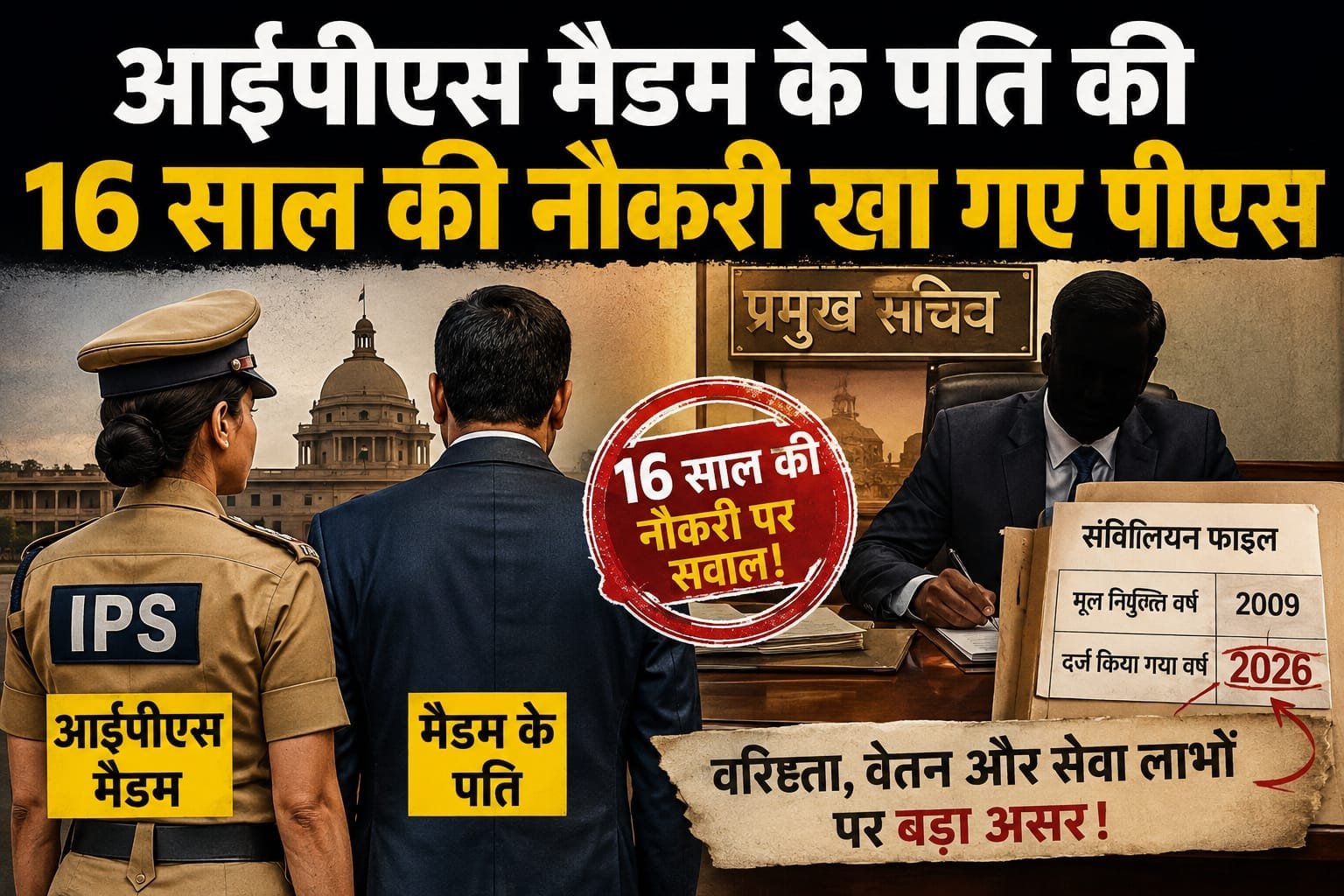 IPS अधिकारी के पति के संविलियन पर सवाल, 16 साल की सेवा प्रभावित होने का दावा