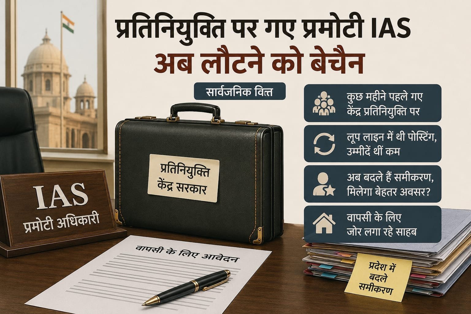 प्रतिनियुक्ति पर गए प्रमोटी आईएएस की वापसी की चर्चा, बदले समीकरणों से जगी उम्मीद
