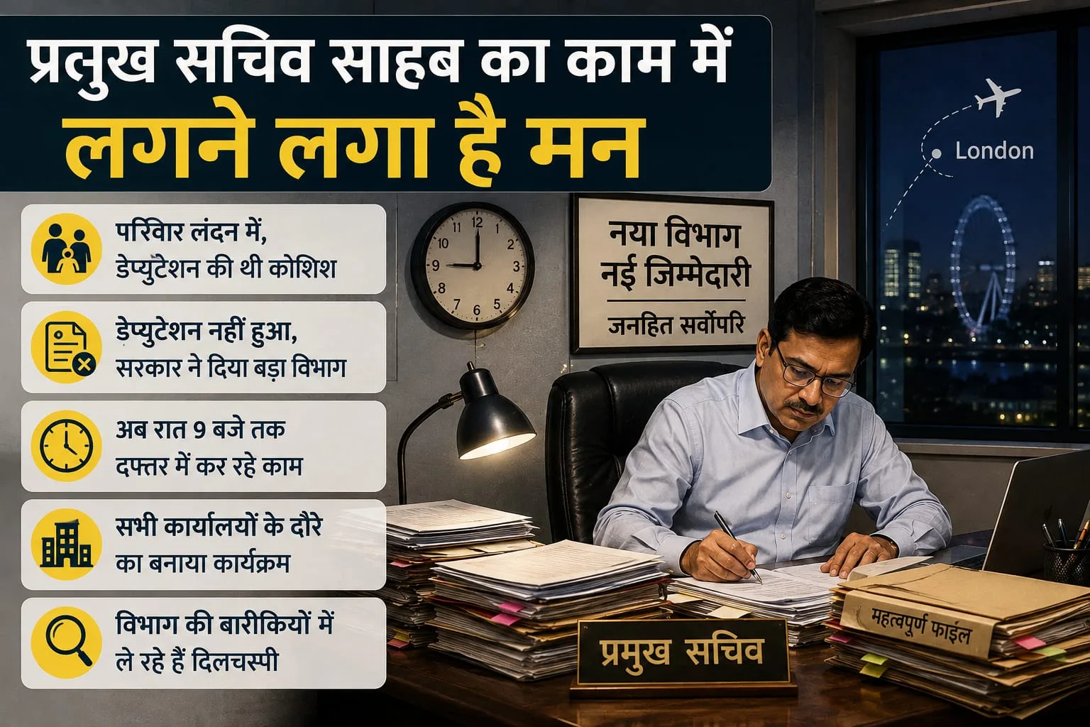 प्रमुख सचिव साहब का काम में लगने लगा मन