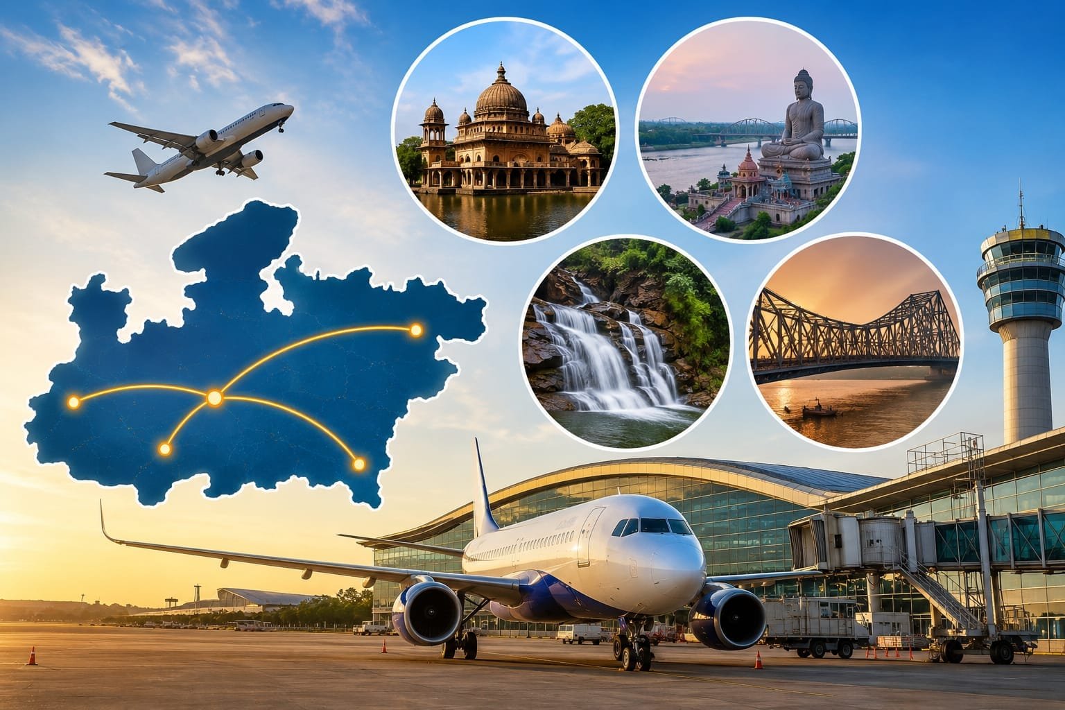 मध्य प्रदेश में चार नई एयर रूट शुरू, भोपाल-रीवा-जबलपुर की कनेक्टिविटी बढ़ी