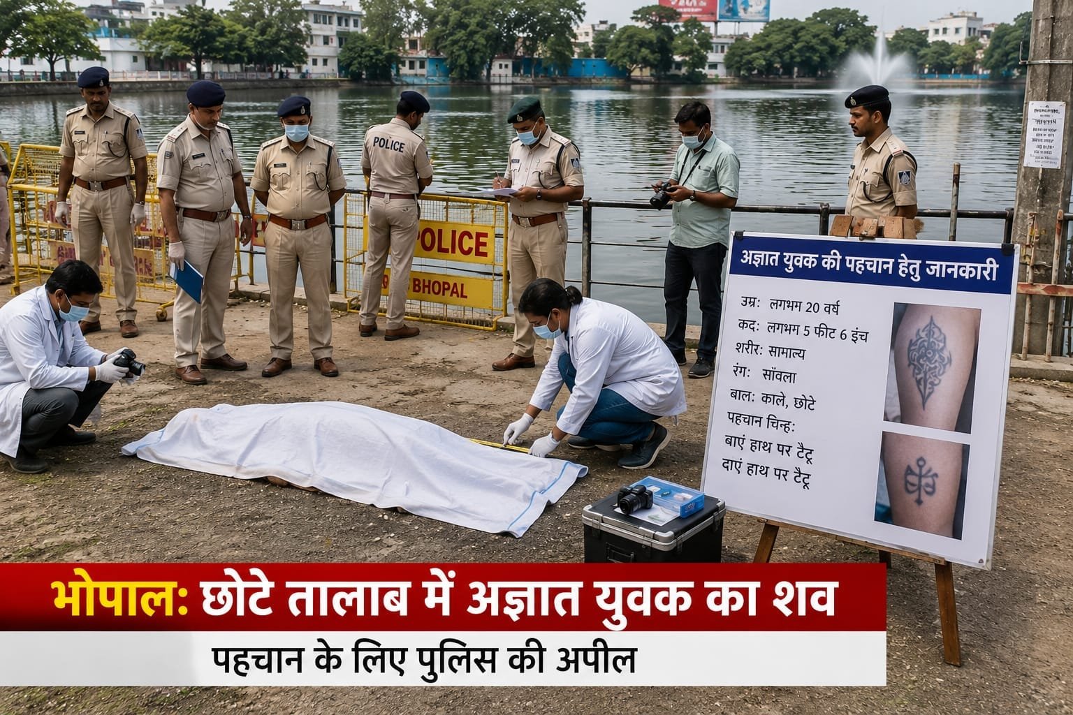 भोपाल के छोटे तालाब में अज्ञात युवक का शव मिला, हत्या की आशंका; पहचान में जुटी पुलिस