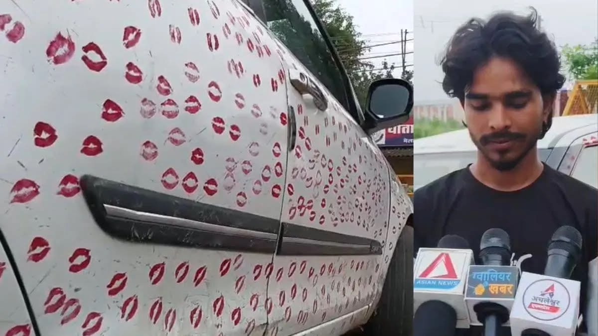 ग्वालियर में गर्लफ्रेंड ने कार पर किए 3400 Kiss, बॉयफ्रेंड पर लगा ₹5,500 का जुर्माना