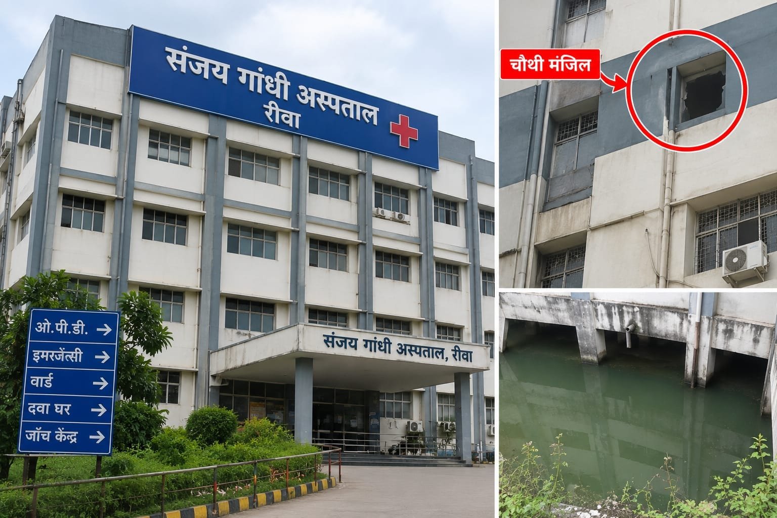 रीवा में संजय गांधी अस्पताल की चौथी मंजिल से युवक ने लगाई छलांग, पानी में गिरने से बची जान; हालत गंभीर