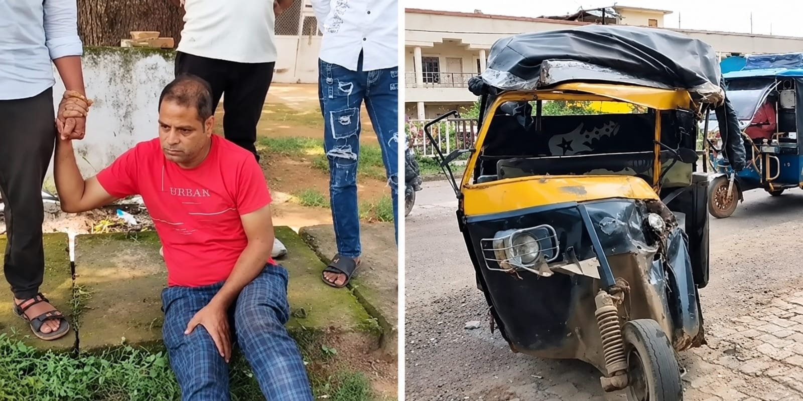 शिवपुरी में बेकाबू टैक्सी लोडिंग वाहन से टकराई, तीन बच्चे और महिला गंभीर, ड्राइवर को आया था चक्कर