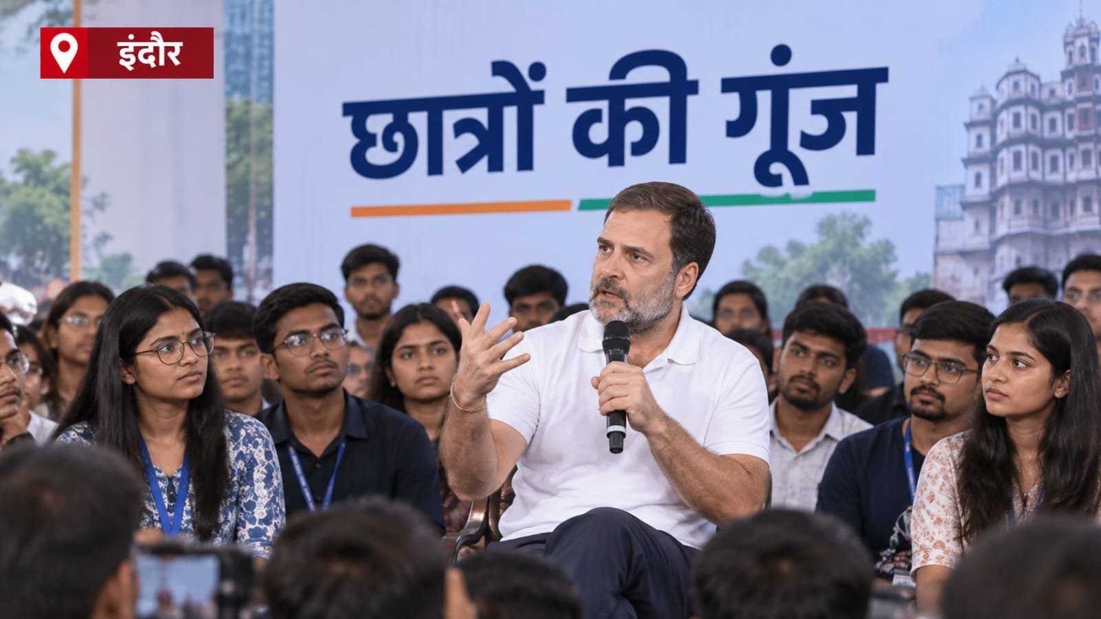 DUSU चुनाव में NSUI की हार के बीच इंदौर पहुंचे राहुल गांधी, ‘छात्रों की गूंज’ में बोले- छात्रों को भविष्य नहीं दिख रहा