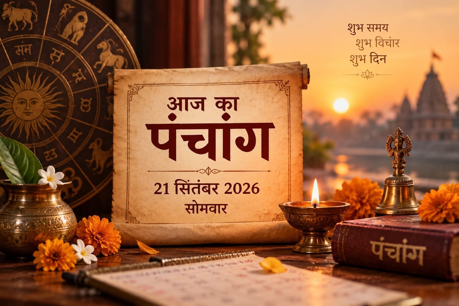 आज का पंचांग 21 सितंबर 2026: शोभन योग के साथ जानें शुभ मुहूर्त और राहुकाल