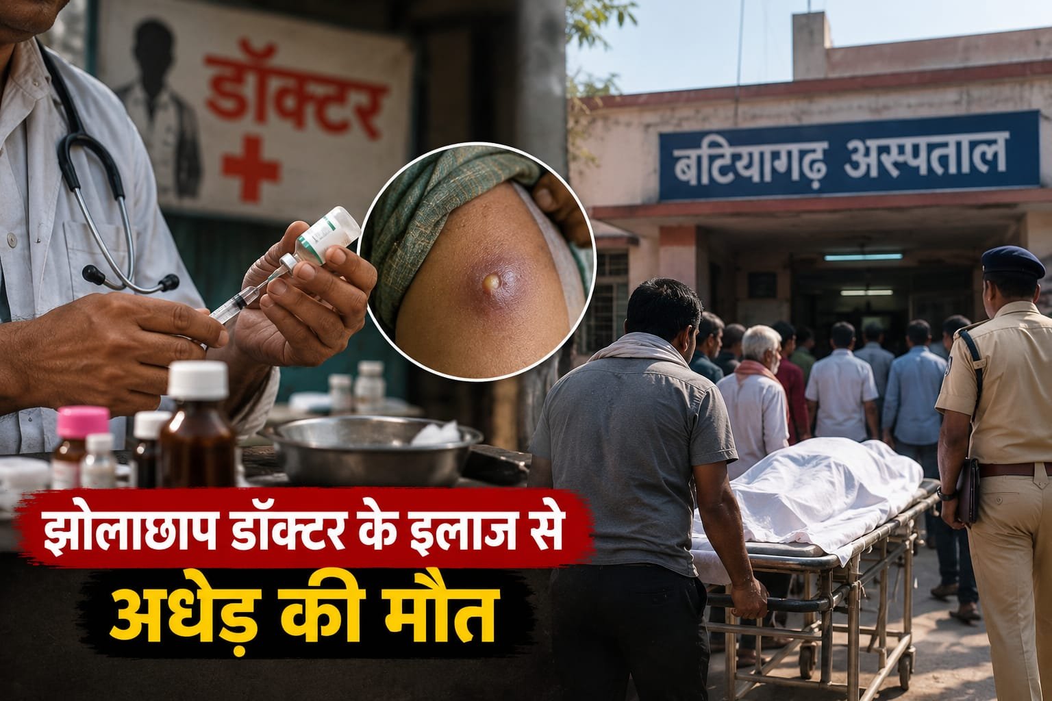 झोलाछाप डॉक्टर के इलाज के बाद अधेड़ की मौत, परिजनों ने गलत इलाज का लगाया आरोप