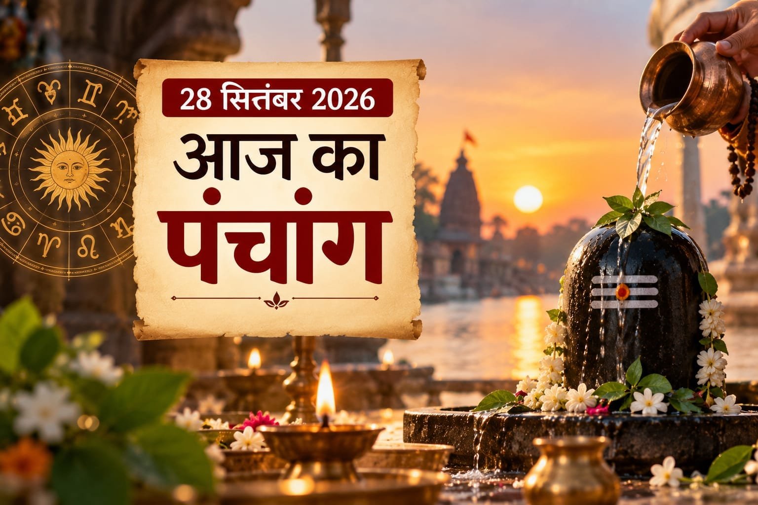 आज का पंचांग 28 सितंबर 2026: आश्विन कृष्ण द्वितीया, जानें शुभ मुहूर्त और राहुकाल