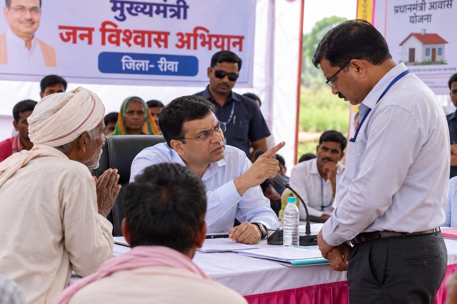 ग्रामीण की शिकायत पर भड़के रीवा कलेक्टर, तहसीलदार को मौके पर लगाई फटकार