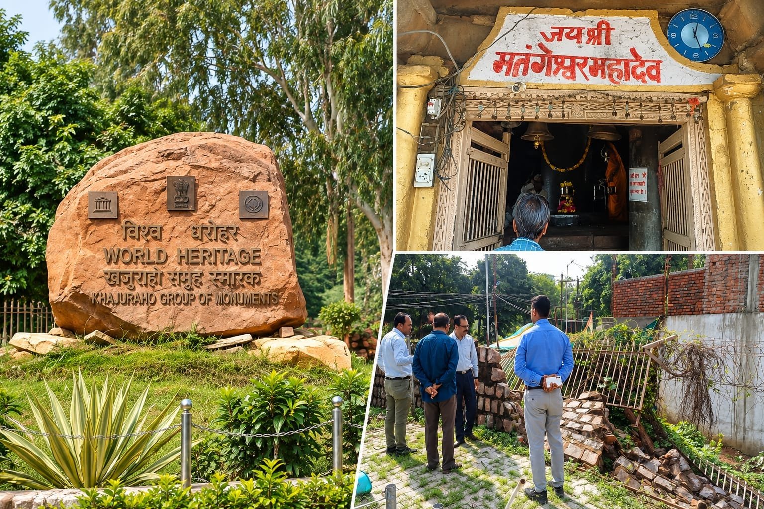 खजुराहो में मंदिरों की सुरक्षा पर सवाल, रात में गेट पर सुरक्षाकर्मी नजर नहीं आए; साइलेंट जोन में बाइक की तस्वीर