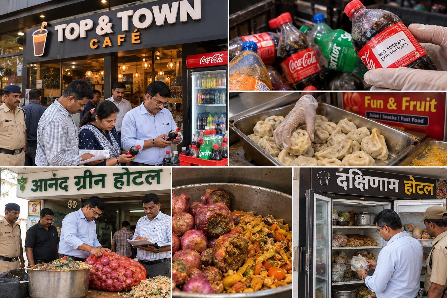 बुरहानपुर में होटलों पर खाद्य विभाग का छापा, एक्सपायरी कोल्ड ड्रिंक और खराब सब्जियां मिलीं