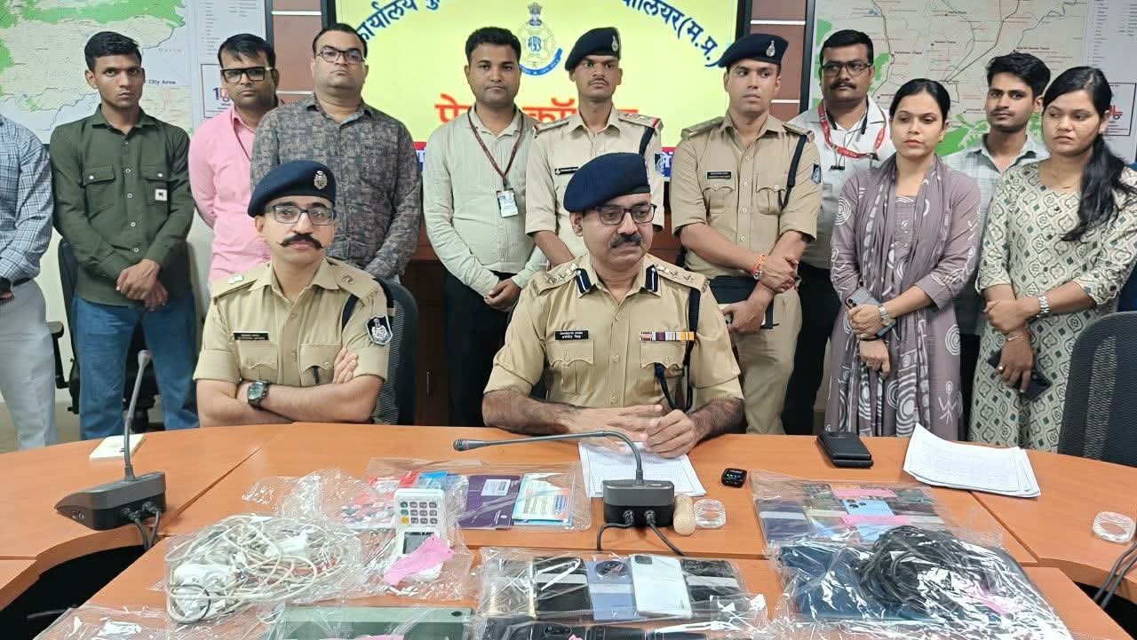 ग्वालियर में साइबर फ्रॉड और ऑनलाइन गैम्बलिंग नेटवर्क का खुलासा, 5 गिरफ्तार