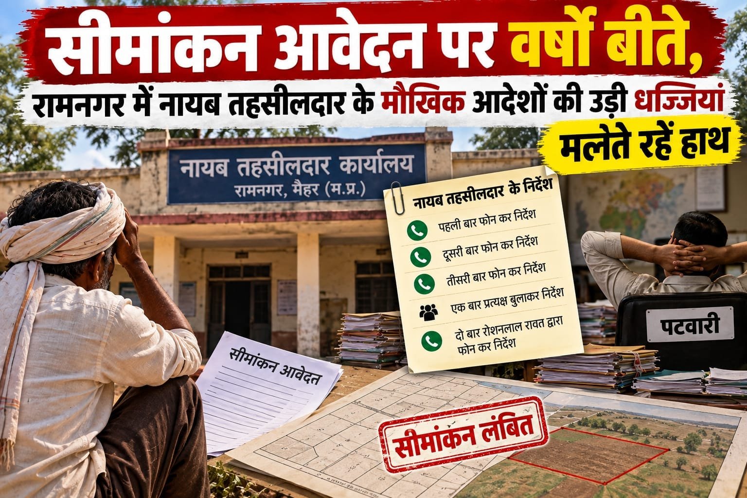 रामनगर में वर्षों से लंबित सीमांकन आवेदन, निर्देश के बाद भी कार्रवाई नहीं