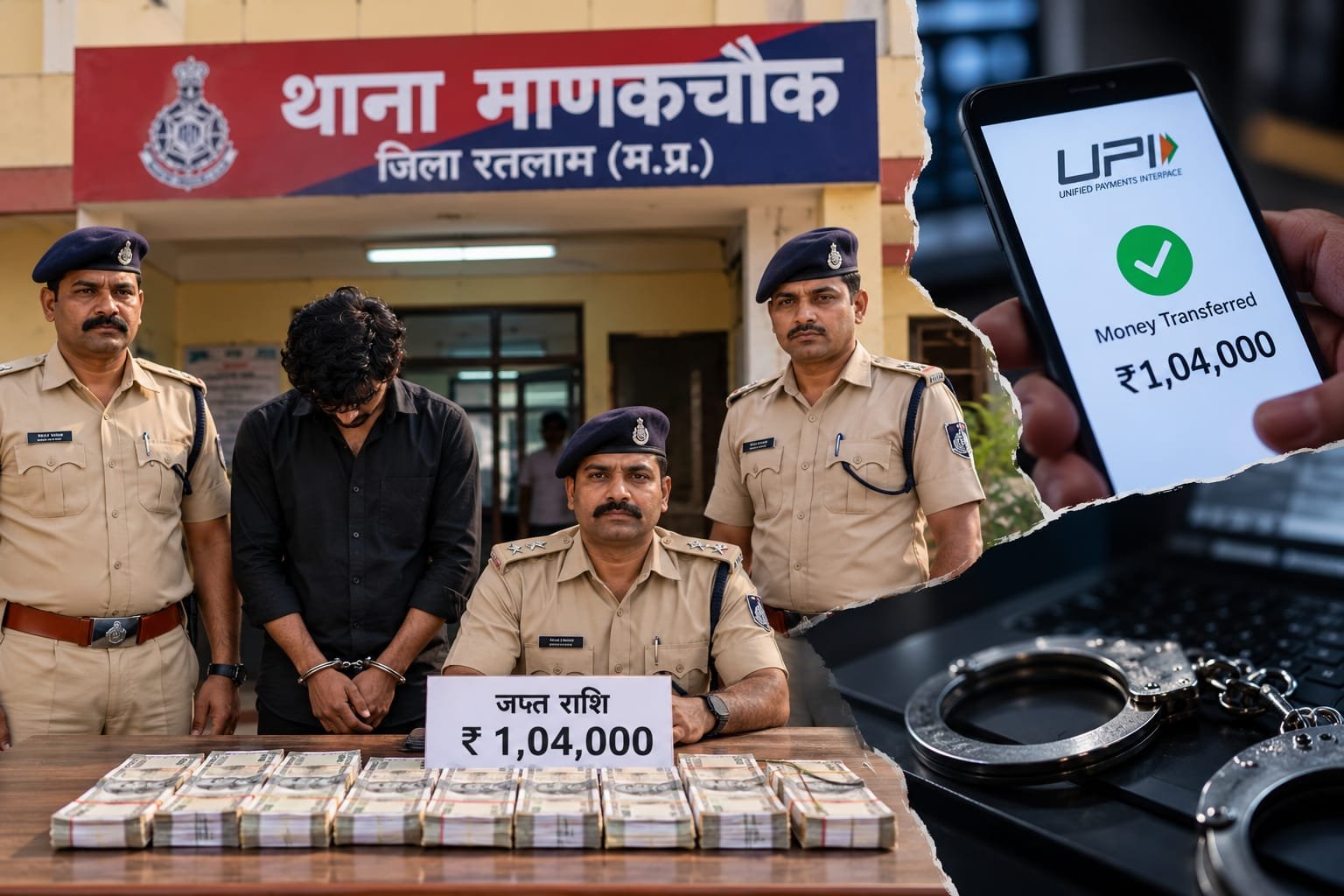 रतलाम में फोन लेकर 1.04 लाख की धोखाधड़ी, माणकचौक पुलिस ने आरोपी पकड़ा