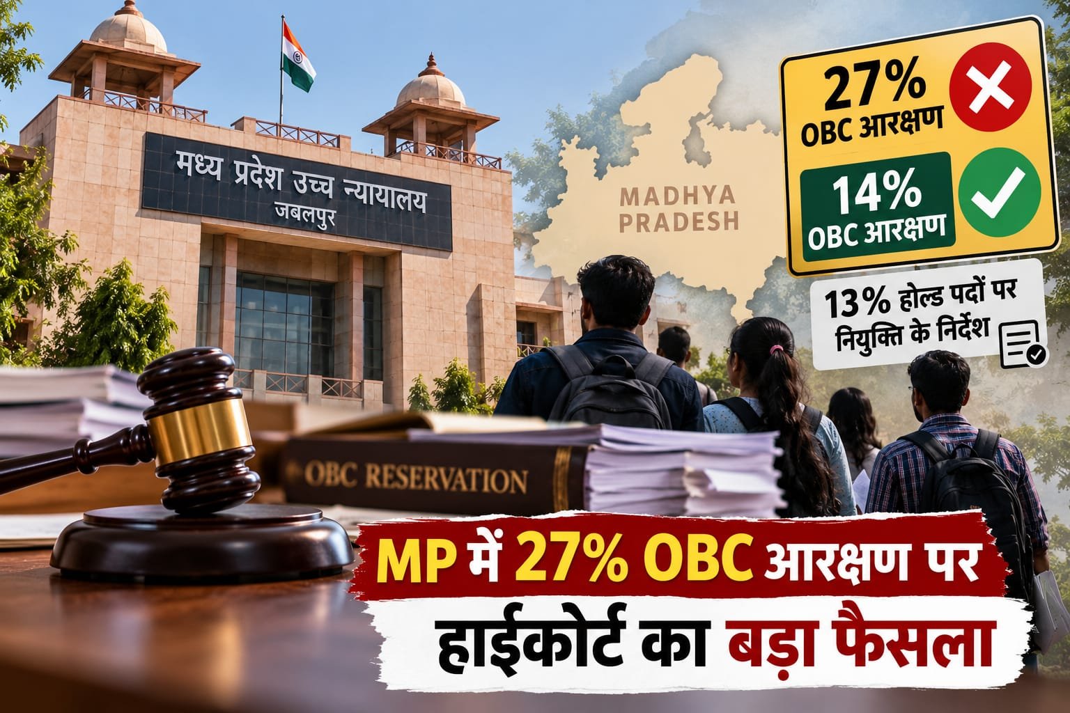 MP में 27% OBC आरक्षण पर हाईकोर्ट का बड़ा फैसला, 13% होल्ड पदों पर नियुक्ति के निर्देश