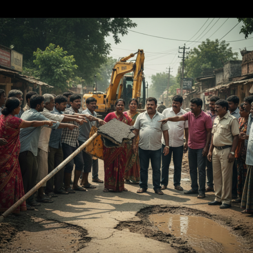 Road Construction Scam – सड़क निर्माण में ठेकेदारों पर उठे सवाल