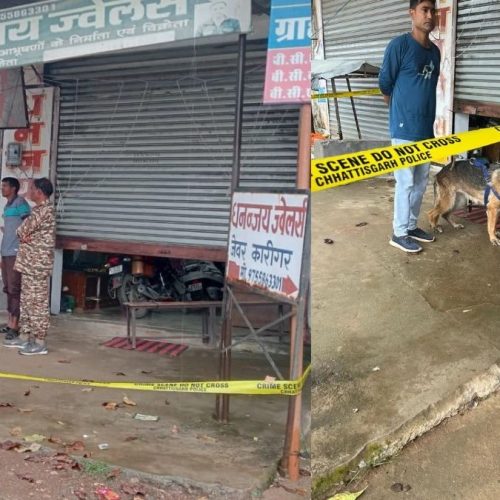 अंबिकापुर में शटर तोड़कर लाखों के गहनों की चोरी, बाइक और पिकअप से आए थे चोर—सीसीटीवी में कैद हुई वारदात