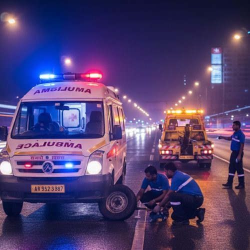 एंबुलेंस का टायर बीच रास्ते में पंचर, समय पर इलाज न मिलने से मरीज ने तोड़ा दम