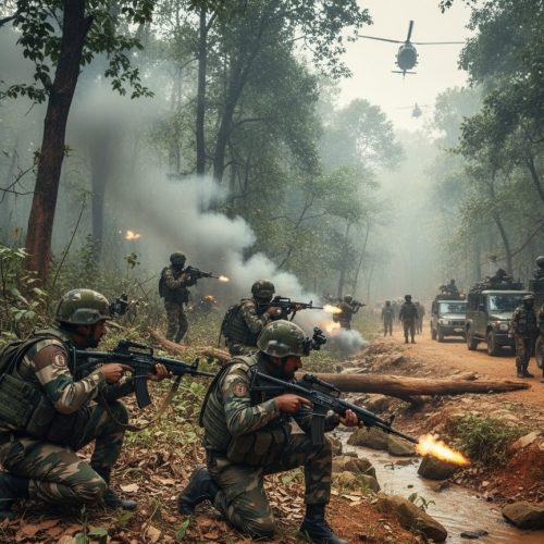 बालाघाट के कटेझिरिया जंगल में सुरक्षाबलों-माओवादियों की मुठभेड़ तेज़, भारी संख्या में जवान तैनात