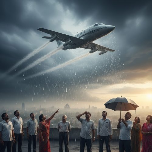 दिल्ली में क्लाउड सीडिंग का पहला ट्रायल सफल — प्रदूषण से राहत की उम्मीद, कृत्रिम बारिश से साफ़ होगा आसमान