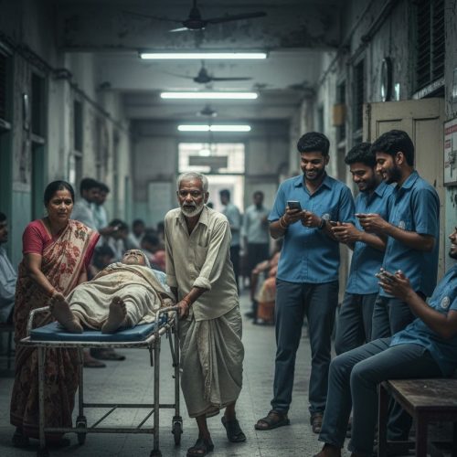 अस्पतालों में लापरवाही का दर्दनाक दृश्य: मरीजों को स्ट्रेचर पर ले जाने को मजबूर परिजन, वार्ड बॉय नहीं करते मदद
